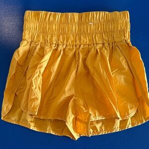 FP Movement Way Home Shorts Women’s Size L Gold Yellow NWOT Athletic Running